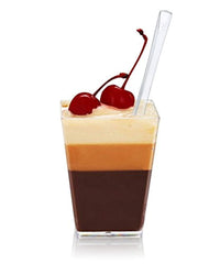 Sun & Sprouts 50 Plastic Party Cups for Dessert 5.4 oz - Serve Tiramisu, Parfait, Dip, Sundaes, Single Serve Desserts and More - Clear Plastic Tumbler Glasses - Mini Appetizer Dish or Square Bowl - by SticFigs