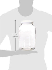 Sun & Sprouts 4 Pack- 1 Gallon Mason Jar - Glass Jar Wide Mouth with Airtight Foam Lined Plastic Lid - Safe Mason Jar for Fermenting Kombucha Kefir - Storing and Canning- By Kitchentoolz