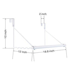 Magicfly Over The Door Closet Rod, Heavy-Duty Over The Door Hanger Rack with Hanging Bar for Coat, Towels Holder, Freshly Ironed Clothes, White