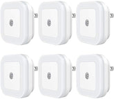 Sycees SC01 Plug-in LED Night Light Lamp with Dusk to Dawn Sensor for Hallway, Kitchen, Bathroom, Bedroom, Stairs, Daylight White, 6-Pack