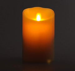 Luminara Flameless Candle Dancing Wick Pillar LED Candle with Remote & Timer, 3.5-inch by 5-inch Ivory ¡