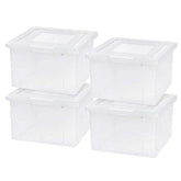 IRIS USA R-FB-21E Letter and Legal Size File Box, Black, 4 Pack