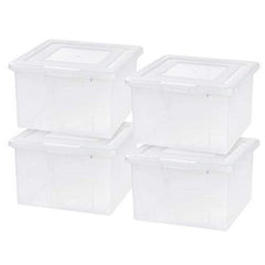 IRIS USA R-FB-21E Letter and Legal Size File Box, Black, 4 Pack