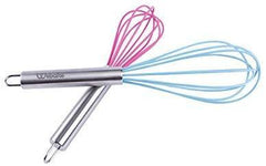 TEEVEA 8 and 10 Inch Silicone Whisk, 2-Pack Balloon Egg Dough Whisk Set Solid Color (Random Color Sent)