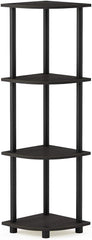 Furinno Turn-N-Tube 5 Tier Corner Display Rack Multipurpose Shelving Unit, Columbia Walnut/Black