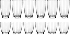 Circleware 44539 Smooth Huge Set of 12 Drinking Glasses & Whiskey Cups, Home & Kitchen Entertainment Glassware for Water, Beer, Juice, Ice Tea, Bar Beverage Gifts, 6-16oz & 6-13oz, Clear-Edition 12pc