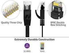 Cat 6 Ethernet Cable 10FT 5PCS UP to Gigabit 1000 Base-T LAN Higher Bandwidth 32AWG Cat6 Internet Network Flat Patch Cable Short Computer Networking Cord with Snagless RJ45 Connectors