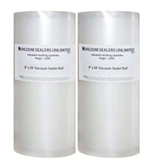 2 Pack of Vacuum Sealers Unlimited - 8" x 50' Rolls - Thicker, Heavy-Duty Commercial Quality Textured Vacuum Sealer Bags For Foodsaver, etc. - BPA Free & FDA Approved