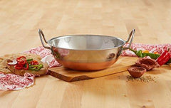 IMUSA USA SA-10100 Stainless Steel Kadhai 7-Inch, Copper Bottom