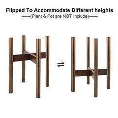 Plant Stand for Indoor & Outdoor, Fixget Detachable Wood Flower Pot Holder Planter Pot Stand Modern Home Decor Sturdy Plants Display Rack Pot Trivet Planter for House Garden Patio 10”x 14”