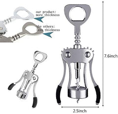 FOHO Wine Opener, Multifunctional Wing Corkscrew Wine Bottle Opener for all Cork Stoppered and Beer Cap Bottles, Luxury Waiter Corkscrew with Stopper Set for Wine Enthusiast, Waiters - Black