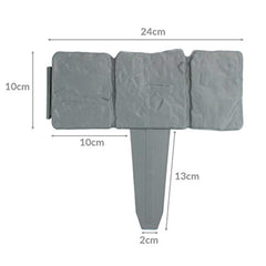 CenYC 5m Grey Stone Effect Lawn Grass Edging | Garden Plant Flower Bed Border | M&W