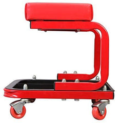 Torin Big Red Rolling Creeper Garage/Shop Seat: Padded Mechanic Stool with Tool Tray, Red