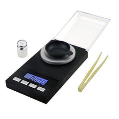 TedGem Digital Milligram Scale 50 X 0.001g - Reloading Jewelry Scale Digital Weight Mini LCD Pocket Lab Scale with Calibration Weights Tweezers and Weighing Pans(Include 2 Batteries)