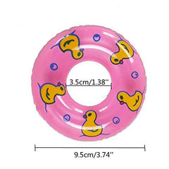 HCICHEN TEC 3.74 Inch Small Animal Hedgehog Fancy Mouse Bath Collar Ring Yellow Duck Transparent Swimming Rings Hamster Swim Life Jacket Float Coat Photo Shoot Toy Cage Accessories(6 Pack)