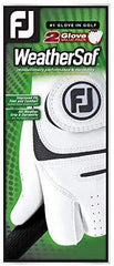 FootJoy Men's WeatherSof Golf Gloves, Pack of 2 (White)