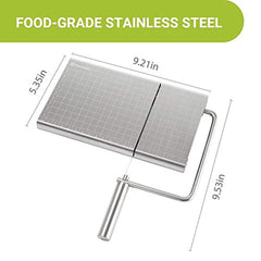 Zanmini Cheese Slicer Wires Stainless Steel Food Slicer Cheese Cutter with Accurate Size Scale, Four Replaceable Serving Wires for Hard and Semi Hard Cheese Butter