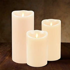 Luminara LED Flameless Candles, Luminara Flameless Real Wax Moving Wick LED Candle for Home/Party/Halloween/Christmas/Wedding Decor with Timer Control Vanilla Scent 3.5" x 5" - Ivory by iDOO