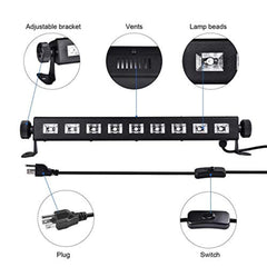 9 LED Black Light, Gohyo 27W LED UV Bar Glow in the Dark Party Supplies for Christmas Blacklight Party Birthday Wedding Stage Lighting, Material Metal Iron