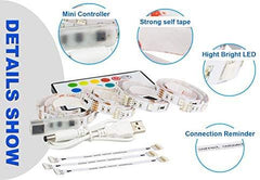 PANGTON VILLA Led Strip Lights 6.56ft for 40-60in TV, USB LED TV Backlight Kit with Remote - 16 Color Changing 5050 Leds Bias Lighting for HDTV