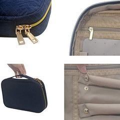 Lmeison Travel Jewelry Organizer Bag Storage Case for Necklace, Earrings, Rings, Bracelet(Blue)