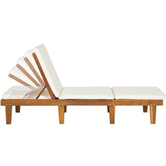 Best Choice Products Outdoor Patio Poolside Furniture Set of 2 Acacia Wood Chaise Lounge