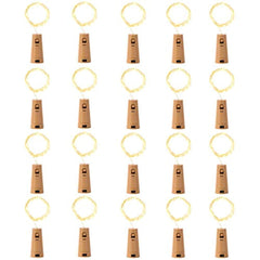 LEDIKON 20 Pack 20 Led Wine Bottle Lights with Cork,3.3Ft Silver Wire Warm White Cork Lights Battery Operated Fairy Mini String Lights for Wedding Party Wine Liquor Bottles Crafts Christmas Decor