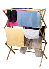Home-it clothes drying rack - Bamboo Wooden clothes rack - heavy duty cloth drying stand