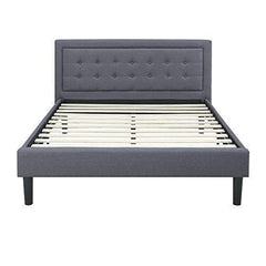 Classic Brands DeCoro Mornington Upholstered Platform Bed | Headboard and Metal Frame with Wood Slat Support | Grey, Queen