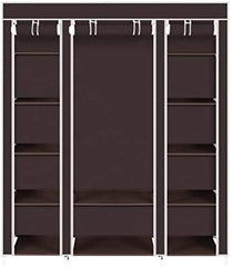 SoSo-BanTian1989 Closet Organizer Wardrobe, Portable Closet with Non-Woven Fabric Dustproof Cover, Clothes Closet Storage Organizer Shelves, 53 x 18 x 67 inch (Dark Blue)
