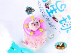 HCICHEN TEC 3.74 Inch Small Animal Hedgehog Fancy Mouse Bath Collar Ring Yellow Duck Transparent Swimming Rings Hamster Swim Life Jacket Float Coat Photo Shoot Toy Cage Accessories(6 Pack)