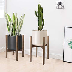 Plant Stand for Indoor & Outdoor, Fixget Detachable Wood Flower Pot Holder Planter Pot Stand Modern Home Decor Sturdy Plants Display Rack Pot Trivet Planter for House Garden Patio 10”x 14”