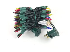 Sienna 100 Multi Colored Twinkle Christmas Lights on Green Wire, 20.6 Lighted Length, Indoor/Outdoor