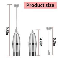 LILPARTNER Milk Frother Electric Handheld Foamer Maker For Coffee, Hot Chocolate, Latte, Cappuccinos, Durable Stainless Steel Drink Mixer With Double Spring Spiral Whisk
