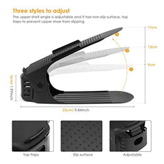 KaryHome Shoe Slots (10 PCS) Adjustable Shoe Organizer 3-Level Height Durable Stacker Organizer Shoe Racks Space Holder Savor Shoe Storage for Home