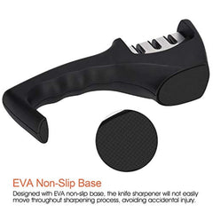 Knife Sharpener, Kitchen Knife Sharpener, 3-Stage Profession Knife Sharpening Tool, Helps Repair, Restore and Polish Blades, Ergonomic Design and Safe to Use