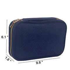 Lmeison Travel Jewelry Organizer Bag Storage Case for Necklace, Earrings, Rings, Bracelet(Blue)