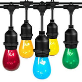 Infinite Cedar 2 Pack Outdoor String Lights with 16 Dimmable Edison Vintage Bulbs, UL Listed Heavy-Duty Decorative Café Patio Lights for Bistro Garden