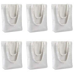Insternet 6 pack canvas tote bag reusable canvas bag bulk for crafting, decorating, plain, grocery,shopping (white)