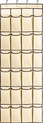 Ziz Home Over The Door Shoe Organizer | 24 large Mesh Pockets with 4 Hooks | Heavy Duty Fabric | Hanging Shoe Rack Over The Door | Hanging shoe organizer for Closet Shoes Storage | Hang On Behind Back