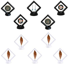 AIFUSI Coin Display Stands, 10 Pack 3D Floating Frame Ornament Display Holder Box with Stand Diamond Square for AA Medallion Challenge Coin Chip Jewelry Decorative - Ideal for Gift
