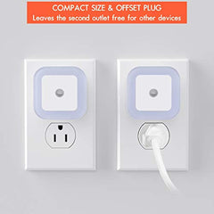 Sycees SC01 Plug-in LED Night Light Lamp with Dusk to Dawn Sensor for Hallway, Kitchen, Bathroom, Bedroom, Stairs, Daylight White, 6-Pack