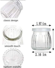 Encheng 4 oz Clear Glass Jars With Lids,Glass Yogurt Container With Caps(PE),Replacement Glass Pudding Jars Yogurt Jars,Clear Glass Containers For Milk,Ramekin,Jams,Jelly,Mousse 20 Pack