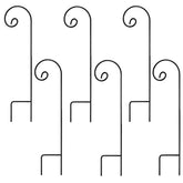 Ashman Shepherd's Hooks, Black, Set of 6 Made of Premium Metal for Hanging Solar Lights, Bird Feeders, Mason Jars, Plant Hangers, Flower Basket, Christmas Lights, Lanterns, Garden Stakes and Weddings