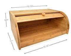 RoyalHouse Natural Bamboo Roll Top Bread Box Kitchen Food Storage - (Assembly Required)