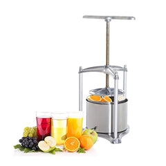 ELIKIDSTO 1.4 Gallon Stainless Steel Manual Fruit Juice and Wine Press - Silver