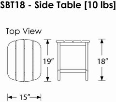 POLYWOOD SBT18TA South Beach 18" Outdoor Side Table, Tangerine