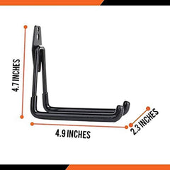 OUTAD 3 pcs Garage Hooks With Screw Included, Extended Wall Mount U Hook with Anti Slip Coating for Shop Home Garage Chair Ladder Tool Bulk Holder Organizer | Strong Iron Non Scratch Utility Hooks