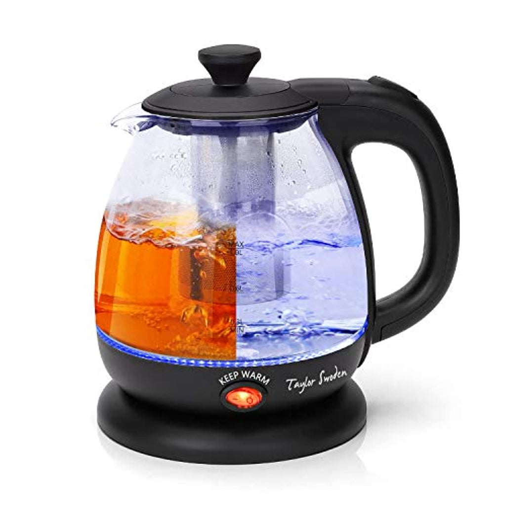 Taylor Swoden Electric Kettle 1.7L Glass Electric Tea Kettle, 1500W Hot  Water Kettle Electric Cordless Water Boiler & Heater with LED Light, Auto  Shut-Off & Boil-Dry Protection, BPA Free, Black 