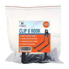 OUTAD 3 pcs Garage Hooks With Screw Included, Extended Wall Mount U Hook with Anti Slip Coating for Shop Home Garage Chair Ladder Tool Bulk Holder Organizer | Strong Iron Non Scratch Utility Hooks